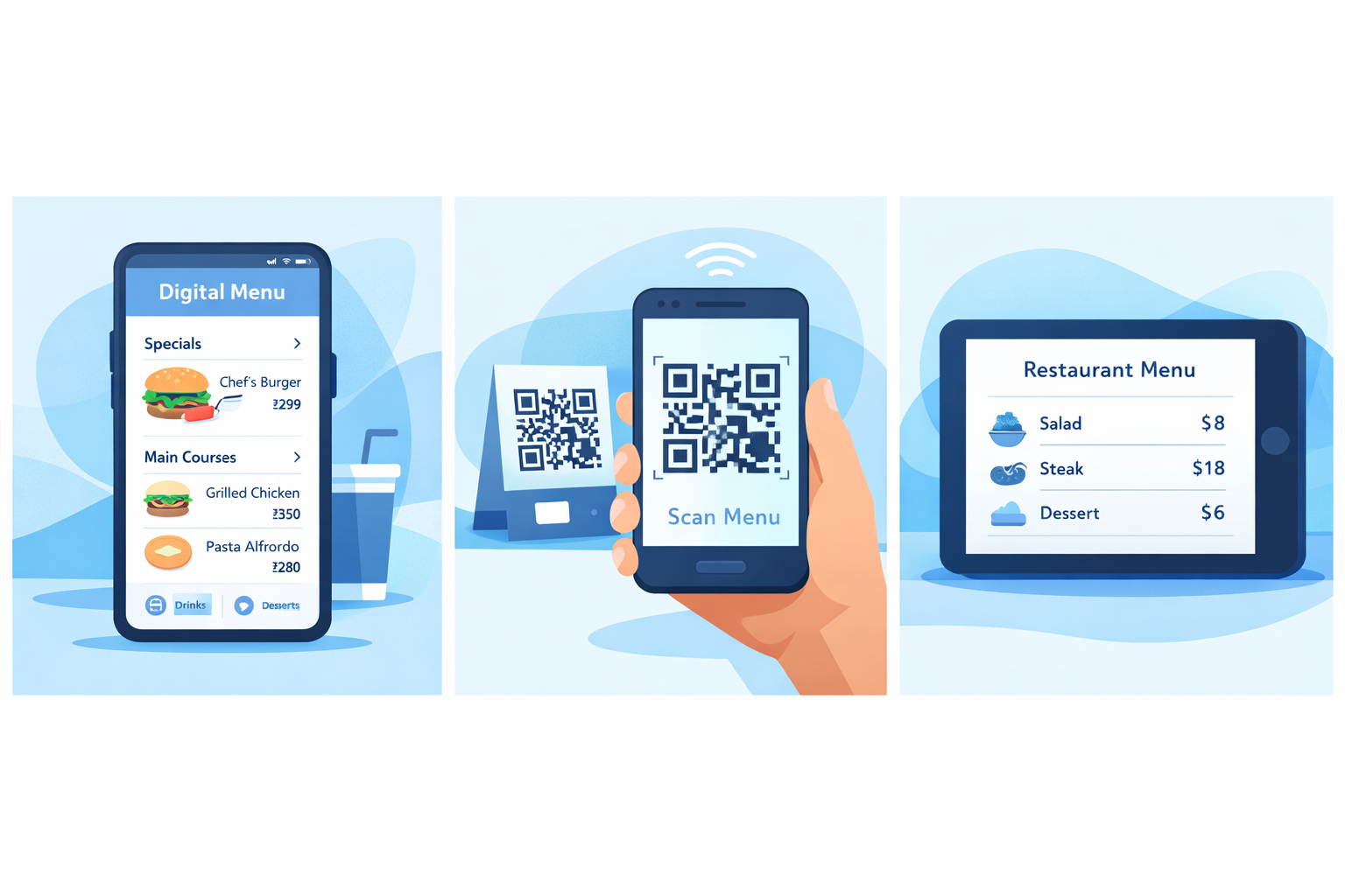 Digital menu examples